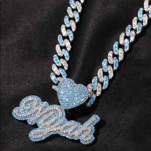 Name Plate Wit Heart Clasps